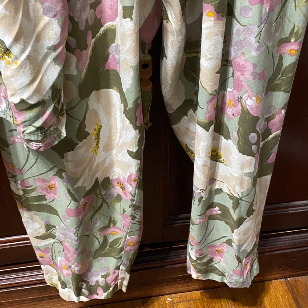 Venezia vintage Floral pantsuit Set with Lace Trim plus size 26/28 - Picture 8 of 17
